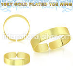 gt510 18k gold plating silver adjustable toe ring smooth
