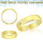 gt527 18k gold plating silver adjustable toe ring plain