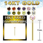 gyzm25 14kt yellow gold bend it to fit nose stud color cz
