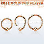 hbcrbr16 rose gold steel hinged ball closure ring w 3mm ball
