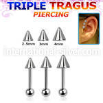 hexbcn straight barbells surgical steel 316l tragus