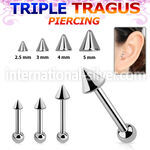 hexbcn straight barbells surgical steel 316l tragus