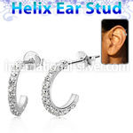hexcum 925 silver ear ring ear stud piercing