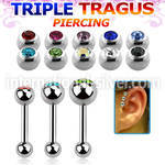 hexdc straight barbells surgical steel 316l tragus