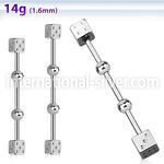 indsh14 straight barbells surgical steel 316l 