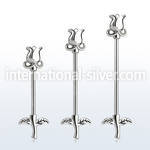 indsh37 surgical steel ear industrial barbell flower