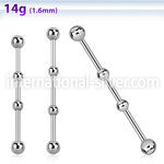 indsh3 straight barbells surgical steel 316l 