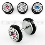 ipxc 316l steel fake plug with rubber o rings and crystals