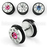 ipxcg 316l steel fake plug with rubber o rings and crystals