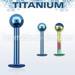 lbfb4 anodized titanium g5 labret with 4mm ball length 8 10mm