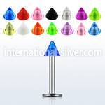 lbuvcn3 labrets lip rings surgical steel 316l with acrylic parts labrets chin