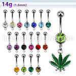 mcd432 belly rings surgical steel 316l belly button