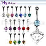 mcd575 belly rings surgical steel 316l belly button