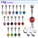 mcd615 belly rings surgical steel 316l belly button