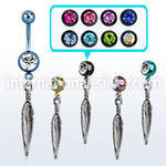 mdk583 belly rings anodized surgical steel 316l belly button