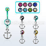 mdk632 belly rings anodized surgical steel 316l belly button