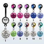 mdkfr10 belly rings anodized surgical steel 316l belly button
