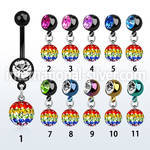 mdkfr8g belly rings anodized surgical steel 316l belly button