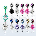 mdkz409 belly rings anodized surgical steel 316l belly button