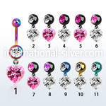 mdkz529 belly rings anodized surgical steel 316l belly button