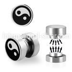 mip11 316l steel magnetic fake plug with yinyang logo
