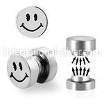mip5 steel magnetic cheater fake plug w smiley face 8mm