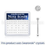 nb9cxsw silver nose bones swarovski gem