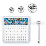 nbbxmc2 silver nose bones with clear