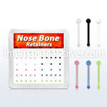 nbrtabx box w 52 flexible nose bone retainer ball shaped tops