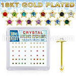 nbstxmg 18k gold plated silver nose bones with color star