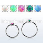 nho2 silver nose ring w 2mm synthetic opal casting prong set