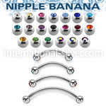 npbnjb4 316l surgical steel nipple banana 4mm press fit gem balls