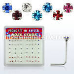 npsms l shape nose studs silver 925 nose