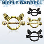 npt3 straight barbells anodized surgical steel 316l nipple