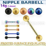 nptfo5 straight barbells anodized surgical steel 316l nipple