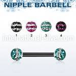 nptfr5d straight barbells anodized surgical steel 316l nipple