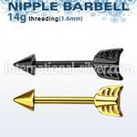 nptsh8 straight barbells anodized surgical steel 316l nipple