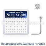 ns14cxsw silver nose studs swarovski gem