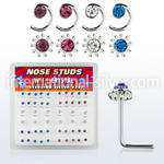 nsbxm2 l shape nose studs silver 925 nose