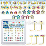 nsbxm7mg 18kt gold plated silver nose studs color flower 52