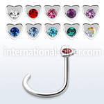 nschtc l shape nose studs surgical steel 316l nose