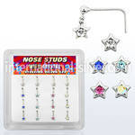 nsds16 l shape nose studs silver 925 nose