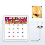 nsfbs16m l shape nose studs silver 925 nose