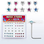 nsmhsm l shape nose studs silver 925 nose