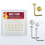 nsmx1 l shape nose studs silver 925 nose