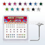 nssarbxm l shape nose studs silver 925 nose