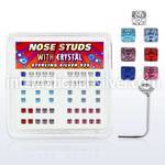 nssqbx l shape nose studs silver 925 nose