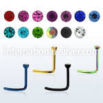 nstc l shape nose studs anodized surgical steel 316l nose