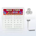 nstrc l shape nose studs silver 925 nose