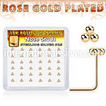 nstsv36r rose gold plating silver l nose studs balls 36pcs